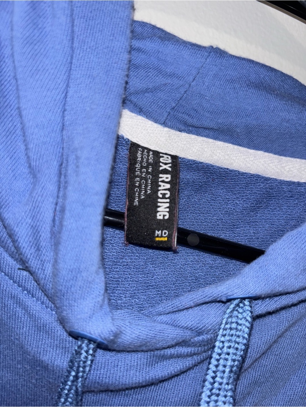 Fox Colorblock Crewneck Hoodie - Light Blue, Maroon & White - Picture 2 of 2